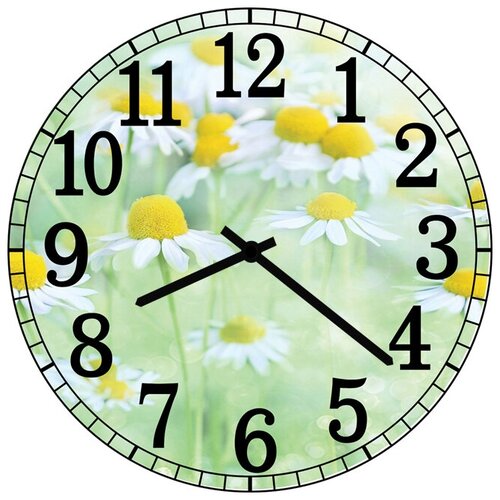 фото Svs настенные часы svs 3001319 flowers ромашки