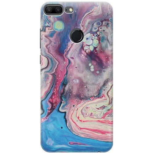 фото Gosso ультратонкий силиконовый чехол-накладка для honor 9 lite с принтом "разноцветный мрамор"