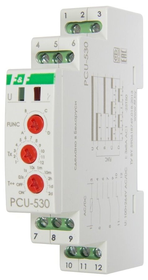 F&F PCU-530 реле времени многофункциональное