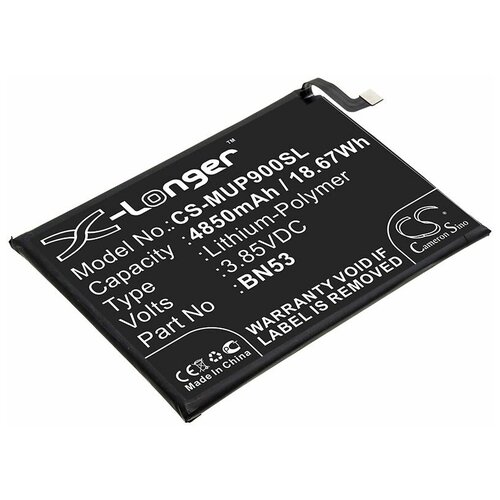 фото Аккумуляторная батарея cameronsino cs-mup900sl для смартфона xiaomi redmi note 9 pro, note 9 pro max, m2003j6b2g, m2003j6b1i (bn53) 4850mah cameron sino
