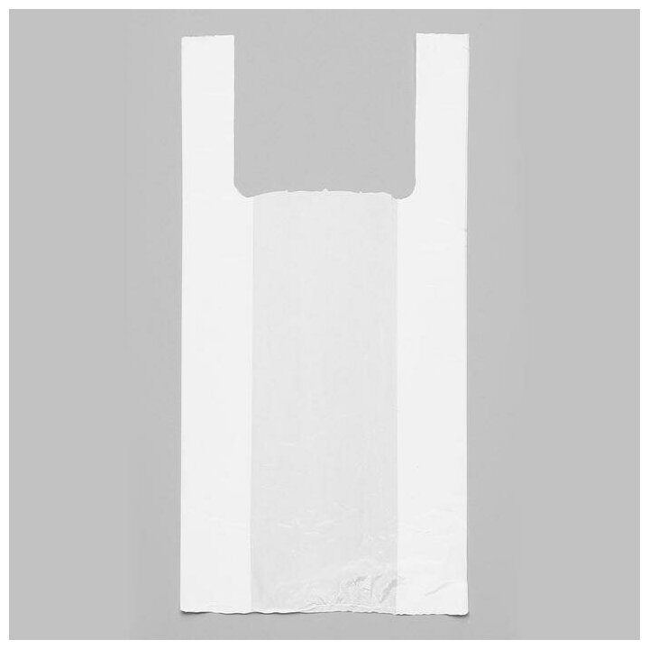 Пакет "Белый", полиэтиленовый, майка, 28 х 50 см, 12 мкм - фотография № 1