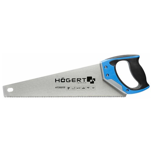 HOEGERT Пила-ножовка 400 мм, 7 TPI, закаленное, трёхсторонняя заточка