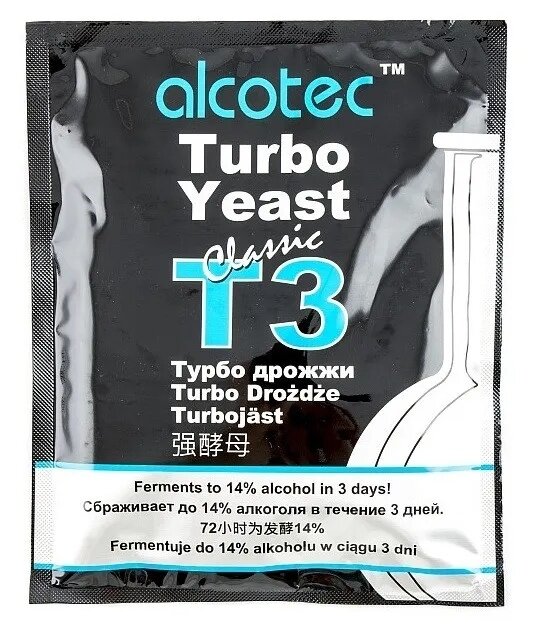 Дрожжи спиртовые Alcotec T3 Turbo, 1 шт. 120 гр.