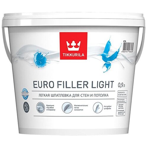 Шпатлевка Tikkurila Euro Filler Light, белый, 0.9 кг