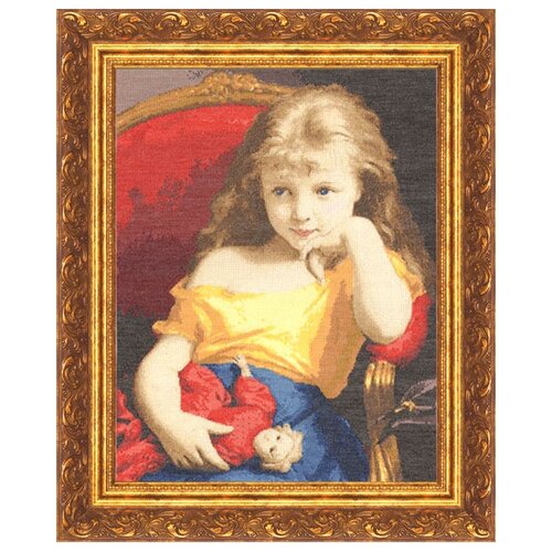 набор для вышивания золотое руно мк 039 девочка с персиками Набор для вышивания «Золотое Руно» МК-008 Девочка с куклой