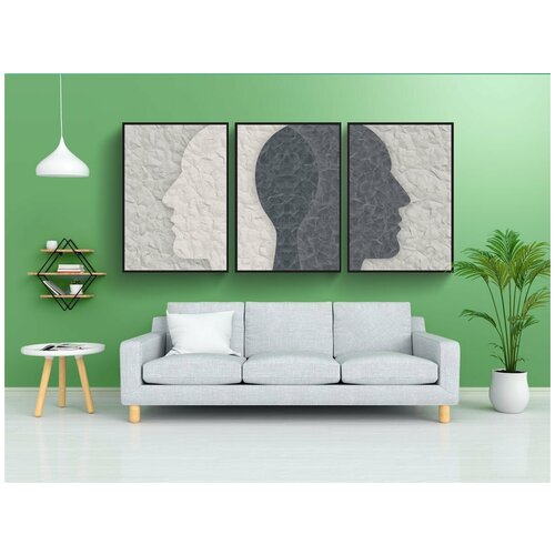 фото Набор модулных постеров для интерьера "голова, головы, по сравнению с" 60x90 см. в тубусе, без рамки lotsprints