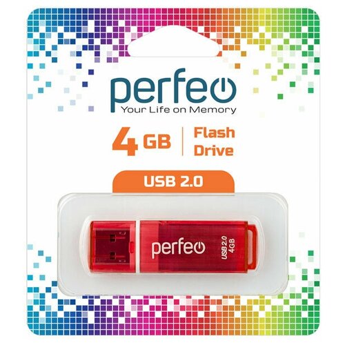 USB флешка Perfeo USB 4GB C13 Red usb флешка perfeo 16gb m04 red