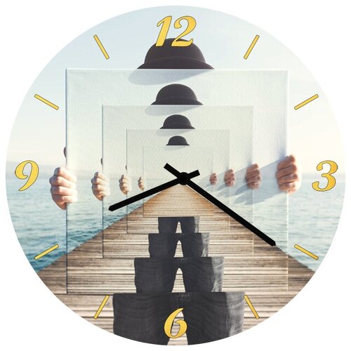 фото Svs настенные часы svs 4001899 абстракция в шляпе на фоне воды