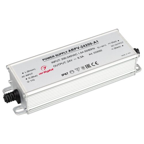 фото Блок питания arpv-24200-a1 (24v, 8.3a, 200w) (arlight, ip67 металл, 3 года)