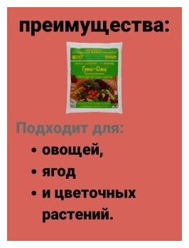 Удобрения для сада и огорода Гуми ОМИ универсал Овощи, Ягоды, Цветы. 1 упаковка по 700гр. повышает урожайность. ОЖЗ Кузнецова - фотография № 3