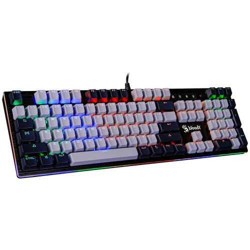 Клавиатура A4Tech Bloody B828N механическая черный/серый USB for gamer LED (B828N (GREY+BLACK)) клавиатура a4tech b3590r black grey usb