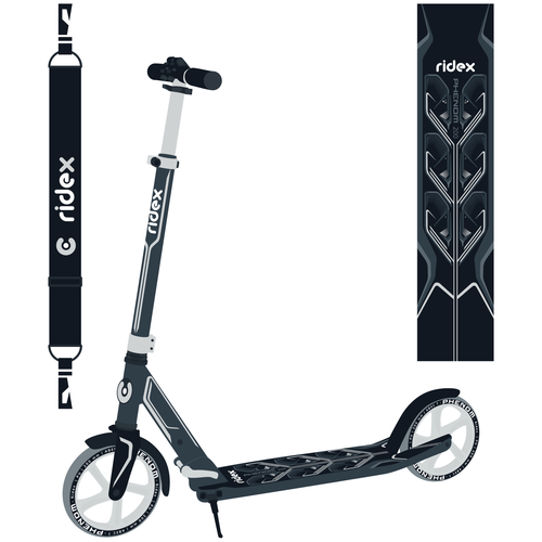 фото Самокат ridex 2-колесный phenom 200 мм, серый