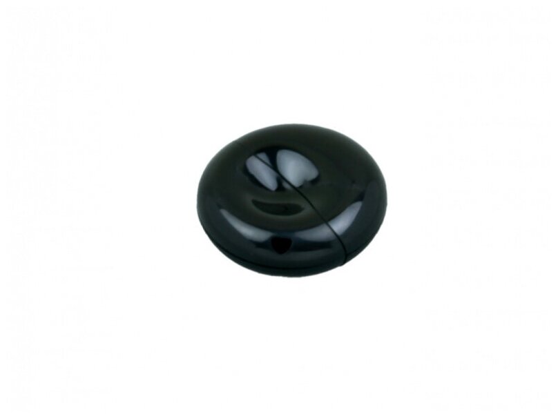 Пластиковая промо флешка круглой формы (32 Гб / GB USB 2.0 Черный/Black 021-Round Flash driveМодель 204)