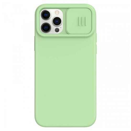 Nillkin CamShield Silky Magnetic Силиконовый чехол для магнитной зарядки с защитой камеры для iPhone 12 Pro Max силиконовый чехол для iphone 13 pro с защитой камеры зеленый хаки