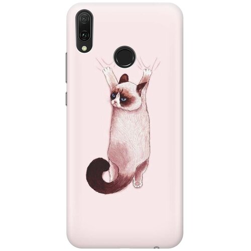 Ультратонкий силиконовый чехол-накладка для Huawei Y9 (2019) с принтом Недовольный кот ультратонкий силиконовый чехол накладка для huawei y7 2019 с принтом недовольный кот