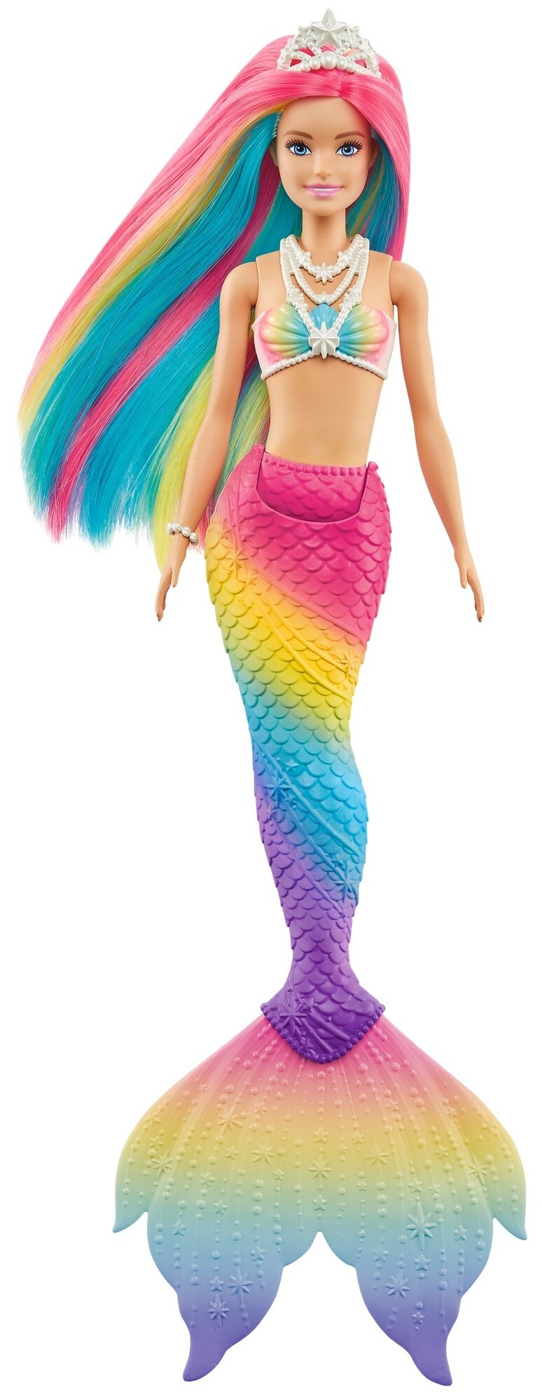 Кукла Barbie Русалочка с разноцветными волосами GTF89 серый
