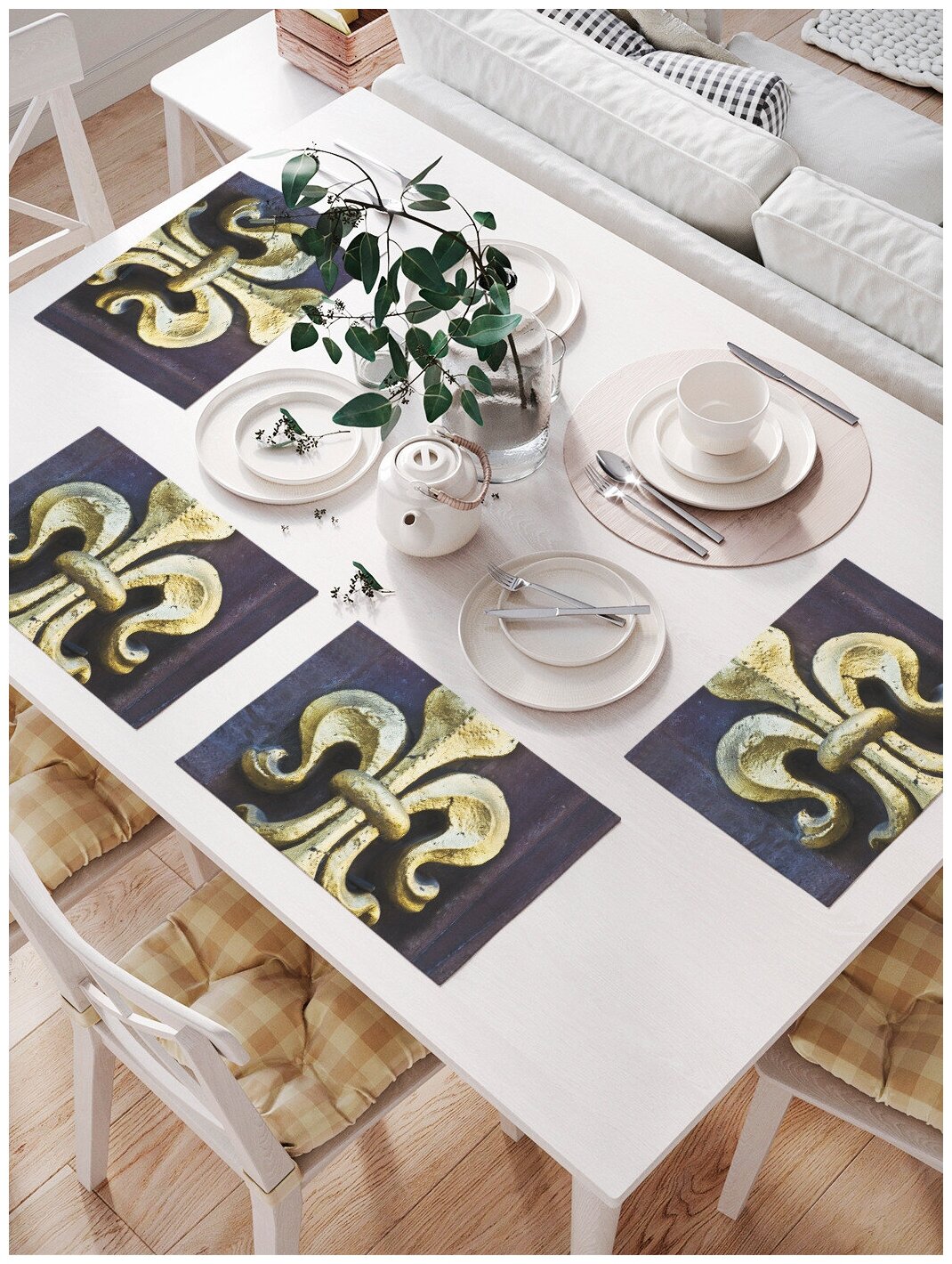 Комплект салфеток JoyArty "Орнамент из золота" для сервировки стола (32х46 см, 4 шт.)