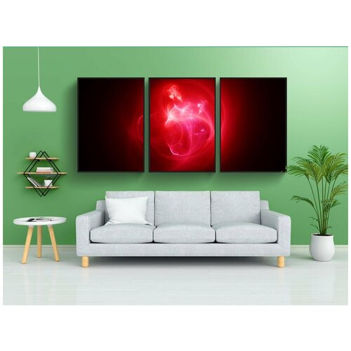 фото Набор модулных постеров для интерьера "фрактал, свет, фрактальный свет" 60x90 см. в тубусе, без рамки lotsprints