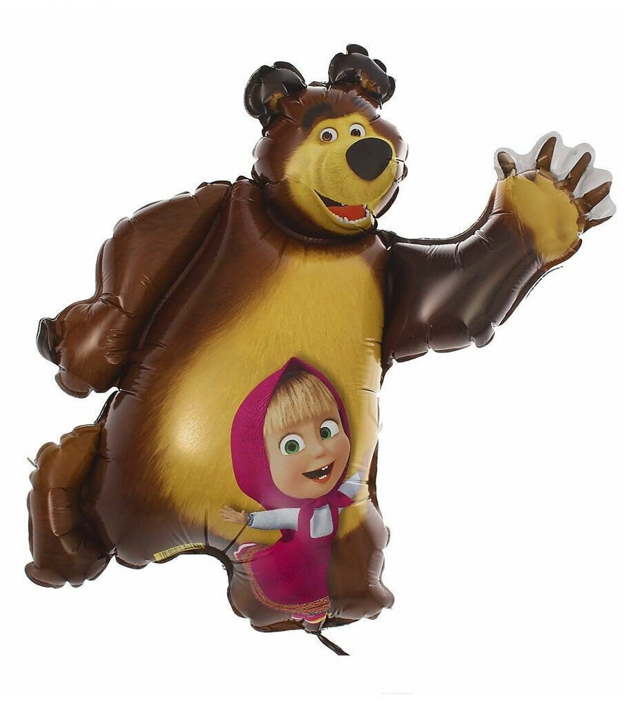Воздушный шар фольгированный мосшар фигура Маша и Медведь 80 см