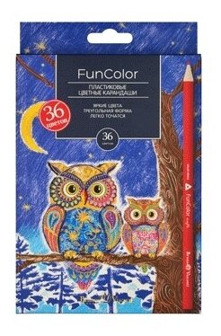 Карандаши цветные "FUNCOLOR" (пластиковые), 36 ЦВ. 4 вида / карандаши / цветные карандаши