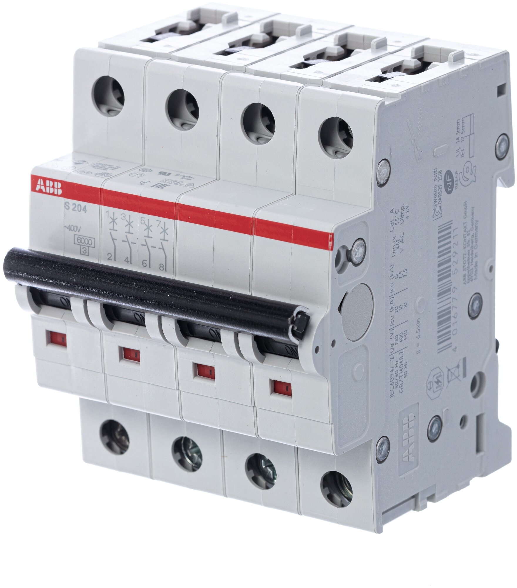 Автоматический выключатель ABB System pro M compact S204 4P (C) 6kA 16 А