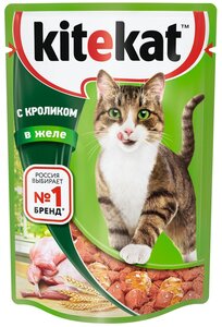 Фото корм для кошек Kitekat кролик (кусочки в соусе)