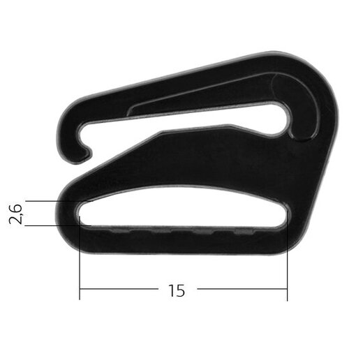 Крючок для бюстгальтера пластик ARTA.F. SF-2-3 d15мм, цв.170 черный, уп.50шт