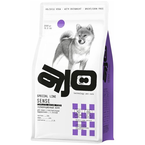 Сухой корм AJO (АЙО) для собак с чувствительным пищеварением с гречкой 2кг Sense АЙО