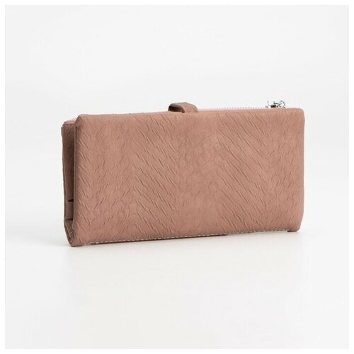 фото Кошелёк, 2 отдела, на кнопке, цвет пудровый нет бренда