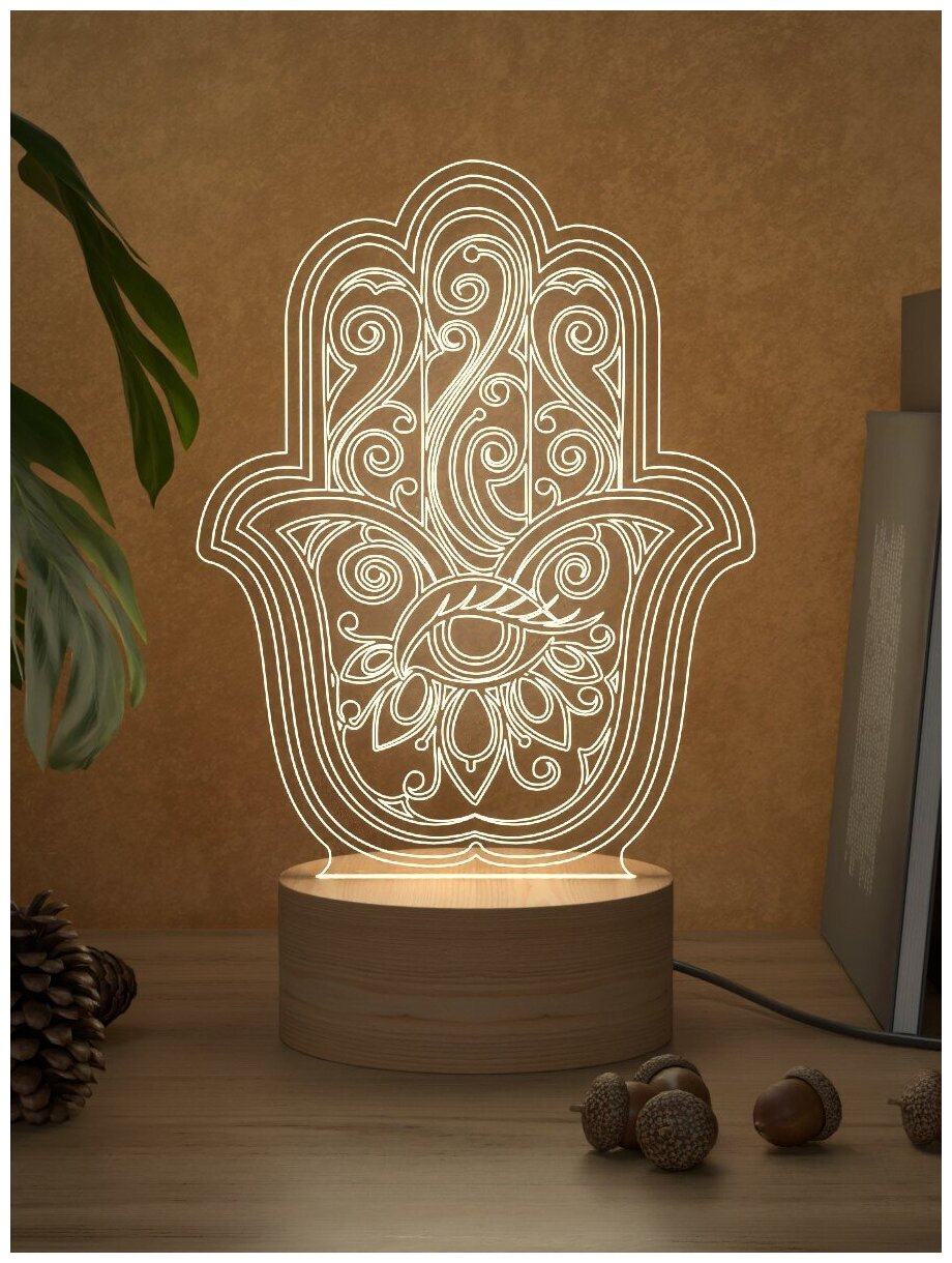 фото Ночник Хамса Light Inside, коричневый