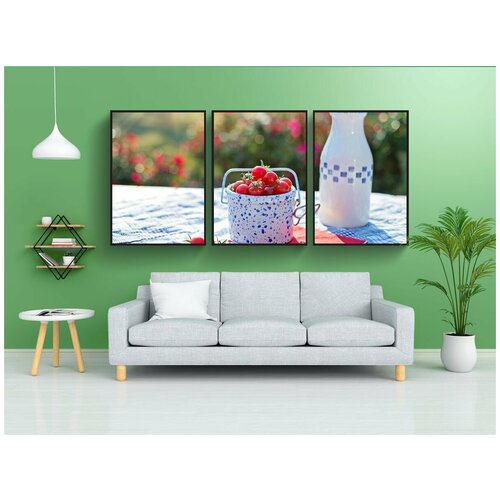 фото Набор модулных постеров для интерьера "томаты черри, помидоры, спелый" 60x90 см. в тубусе, без рамки lotsprints