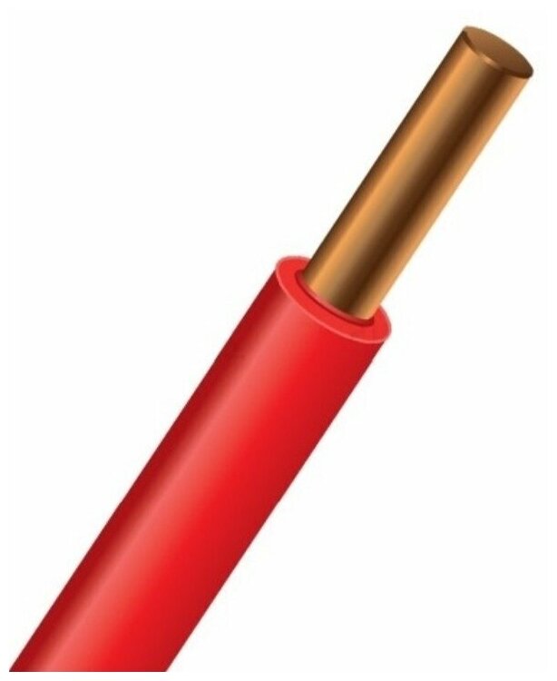 Провод однопроволочный ПУВ ПВ1 1х10 красный(смотка из 3 м) - фотография № 3