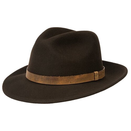 фото Шляпа федора bailey, шерсть, утепленная, размер 61, коричневый