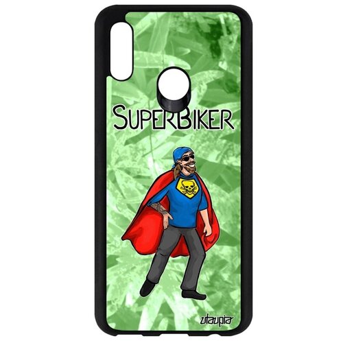 фото Защитный чехол на телефон // huawei p smart 2019 // "супербайкер" юмор смешной, utaupia, светло-зеленый