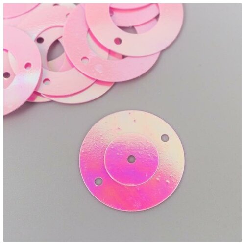 фото Арт узор пайетки "круг в кольце" розовые набор 30 гр d=2 см