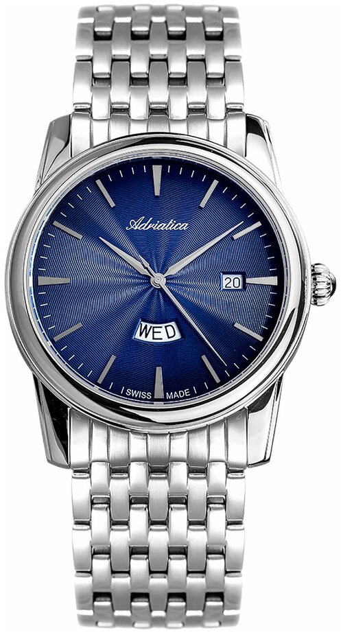 Наручные часы Adriatica Premiere, серебряный, синий