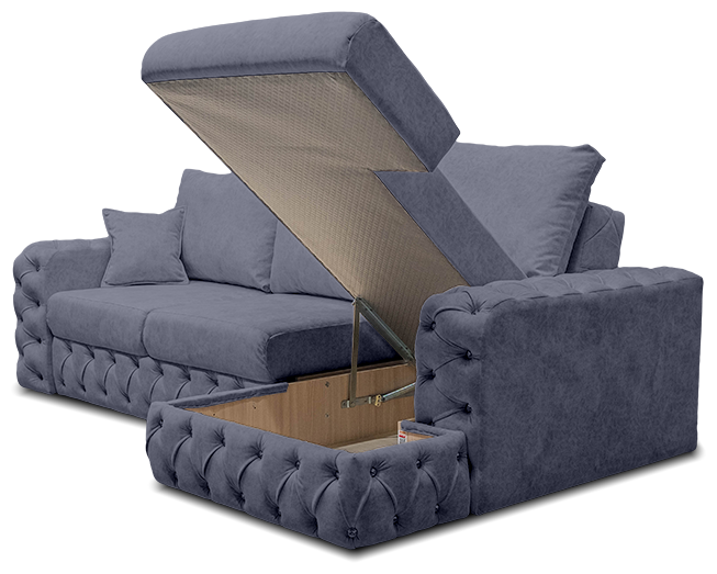 Угловой диван "Райли NEW" с локтем в оттоманке 320x156x108 "нэндо" Velutto 32
