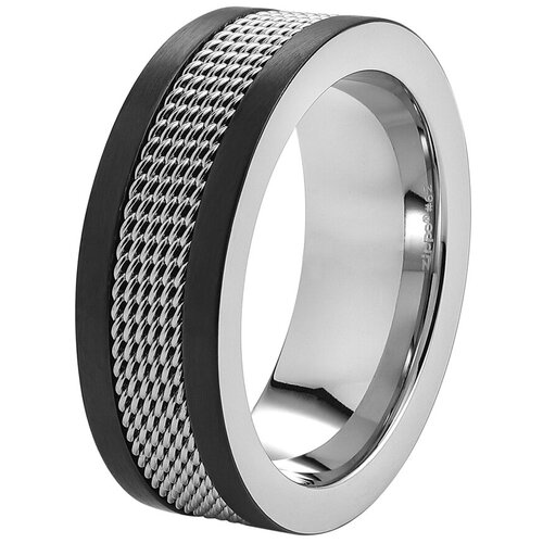 фото Кольцо zippo mesh band ring, чёрно-серебристое, с сетчатым орнаментом, сталь, диаметр 22,3 мм zippo mr-2007203