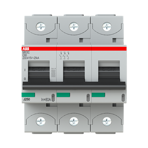 Автоматический выключатель ABB S803C (C) 25kA 80 А автоматический выключатель abb s803c 3p c 15ka 25 а