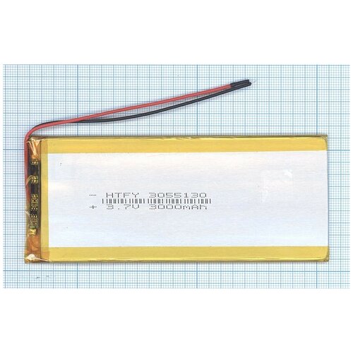 фото Аккумулятор li- pol (батарея) 3*55*130мм 2pin 3.7v/3000mah vbparts