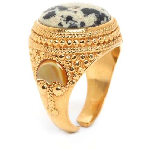 Кольцо Nature Bijoux, Tizi ouzou, разъемное, со вставкой из яшмы, NB20.2-19-23872 серый