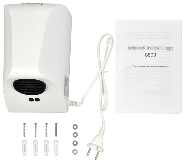 Электросушитель сенсорный для рук Puff-8809, белый, 0,85 кВт - фотография № 6
