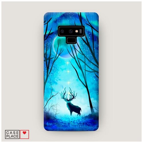 фото Чехол пластиковый samsung galaxy note 9 олень северное сияние case place