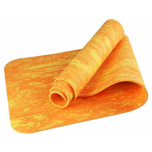 Коврик для йоги ТПЕ 183х61х0,6 см (оранжевый гранит) (B34520)