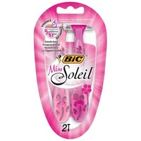 Одноразовые бритвы женские 3 лезвия BIC Miss Soleil Colour Collection с витаминов Е бритвенные станки для женщин набор из 2 шт