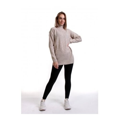 фото Леггинсы женские с мехом, цвет чёрный, размер 42 assana