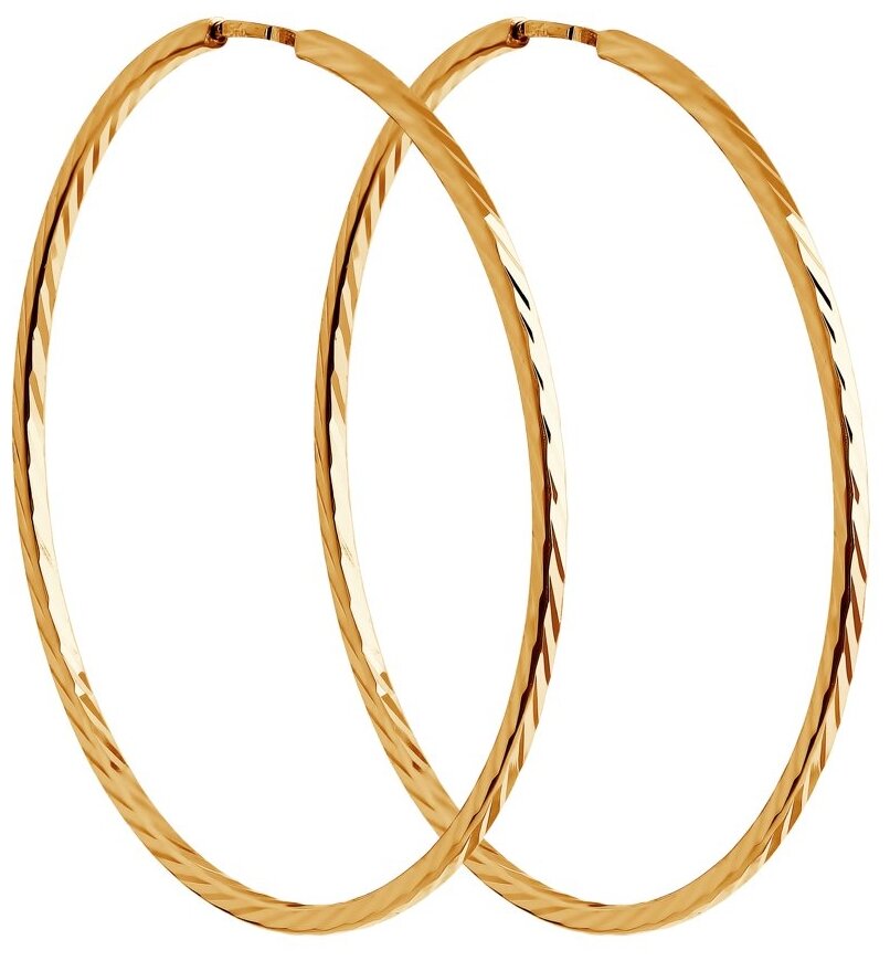 Серьги конго SOKOLOV, красное золото, 585 проба, размер/диаметр 45 мм, золотой, красный