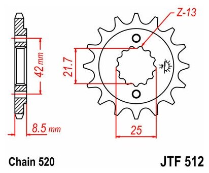 Звезда ведущая (передняя) JTF512.16 520