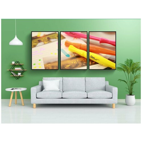 фото Набор модулных постеров для интерьера "маркер, неон, фразы" 60x90 см. в тубусе, без рамки lotsprints