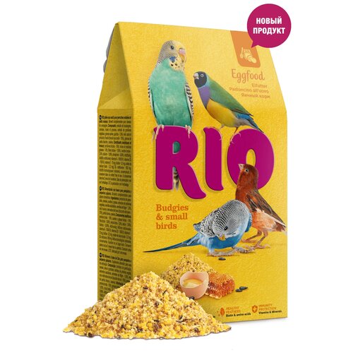 Rio Budgies & Small Birds Eggfood Яичный корм для волнистых попугаев и других мелких птиц 250 г rio яичный для волнистых попугаев и других мелких птиц 250г 21190